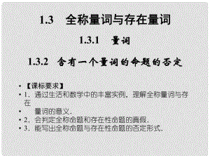 高中數(shù)學(xué) 131,132量詞含有一個(gè)量詞的命題的否定課件 蘇教版選修21