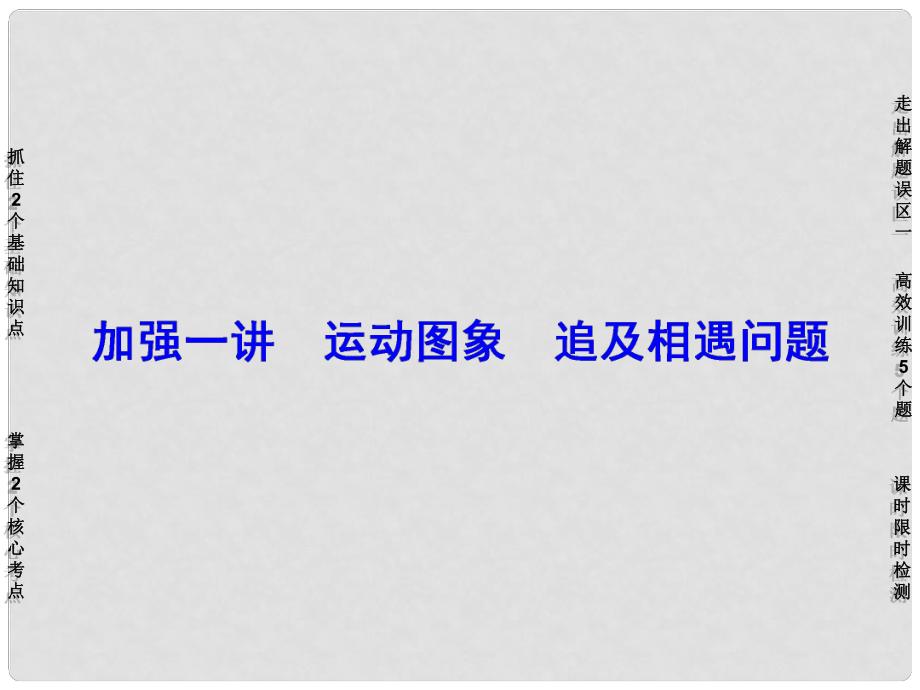 河南省高考物理總復(fù)習 第1章 加強1講 運動圖象 追及相遇問題課件_第1頁