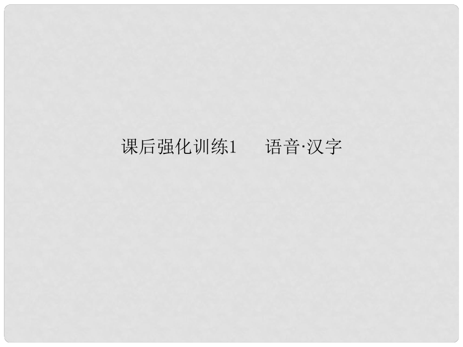 中考语文强化训练 1 语音、汉字课件_第1页