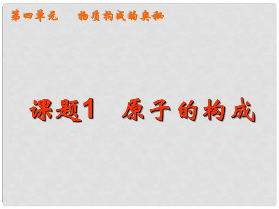 河南省洛陽市下峪鎮(zhèn)初級中學九年級化學上冊《第四單元 課題1 原子的構(gòu)成》課件3 新人教版_第1頁