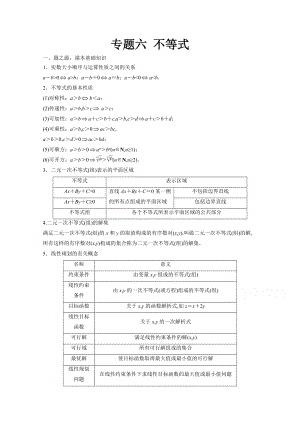 萬變不離其宗：高中數(shù)學課本典例改編之必修四、五：專題六 不等式 Word版含解析