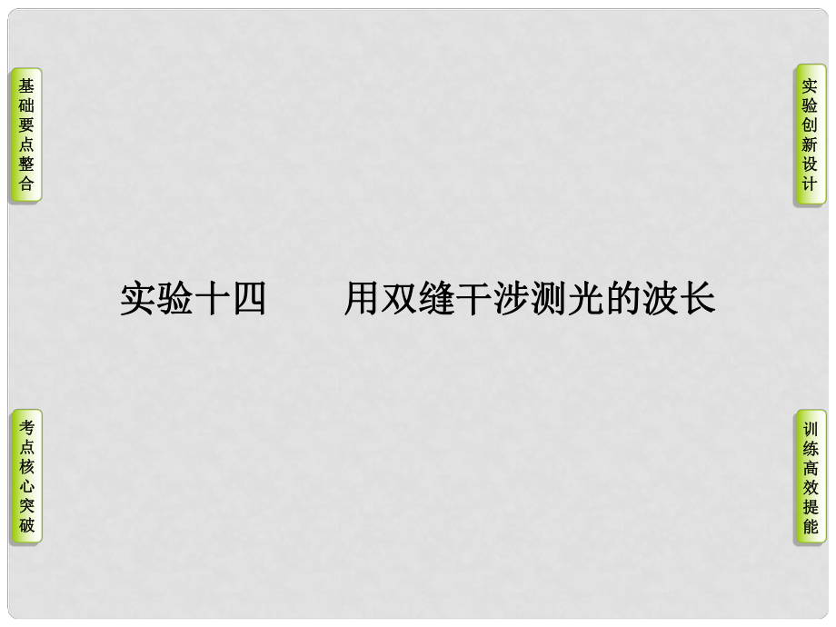 高考物理總復習 實驗十四 用雙縫干涉測光的波長課件_第1頁