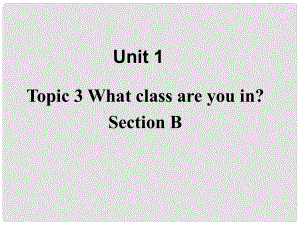 重慶市云陽縣水口初級(jí)中學(xué)七年級(jí)英語上冊(cè) Unit 1 Topic 3 What class are you in Section B課件2 （新版）仁愛版