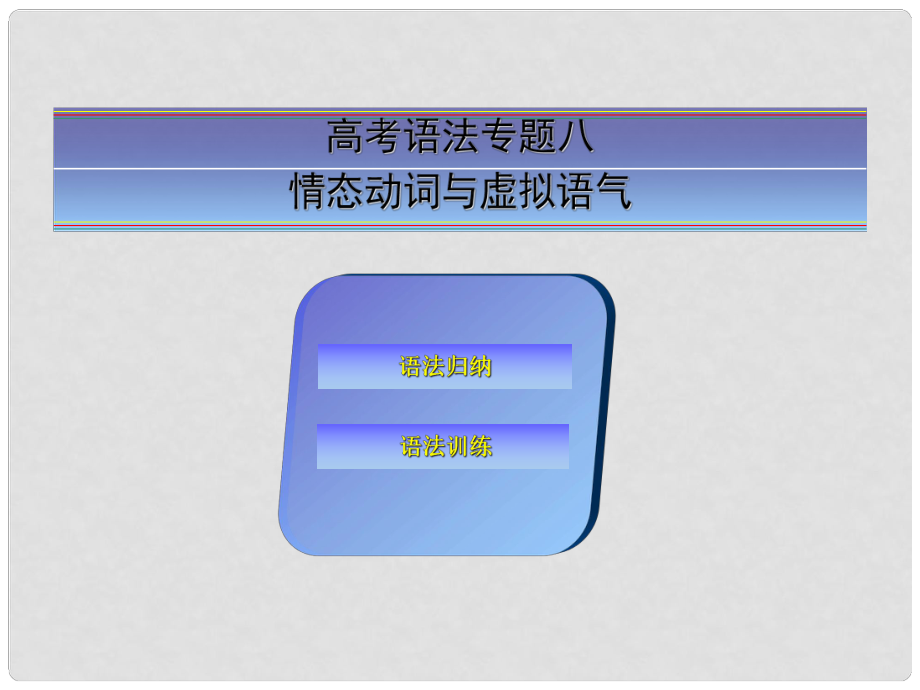 高考英語一輪復(fù)習(xí) 語法專題訓(xùn)練 情態(tài)動詞與虛擬語氣課件 新人教版_第1頁