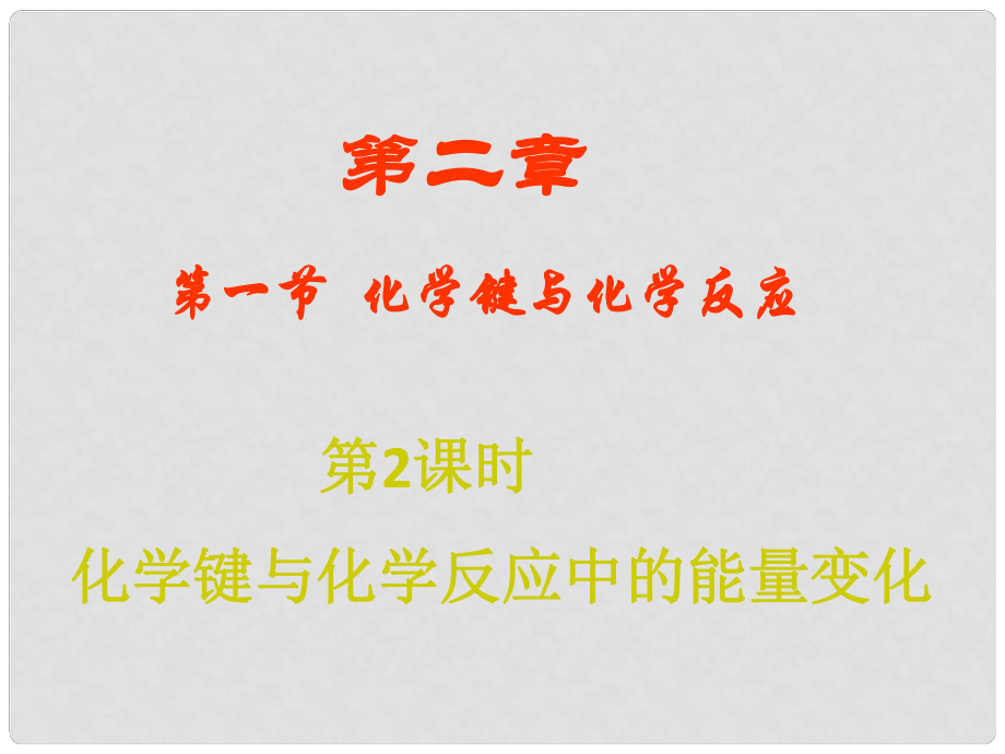 福建省福鼎市第二中學高三化學 化學鍵與化學反應中能量的變化復習課件 新人教版_第1頁