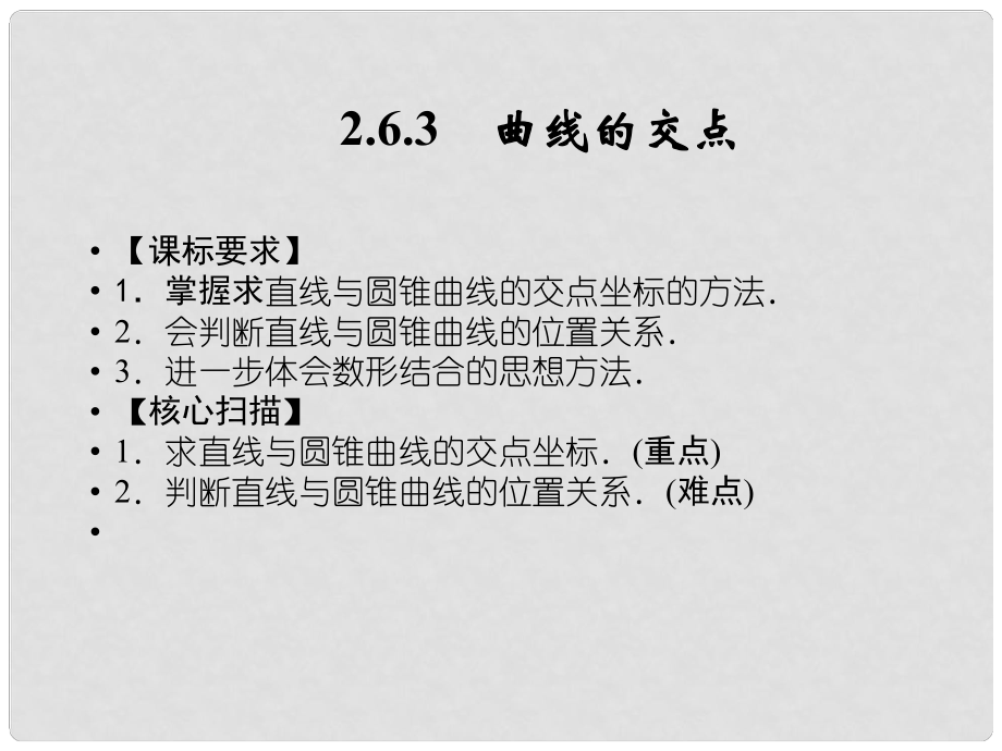 高中數(shù)學(xué) 263曲線的交點(diǎn)課件 蘇教版選修21_第1頁