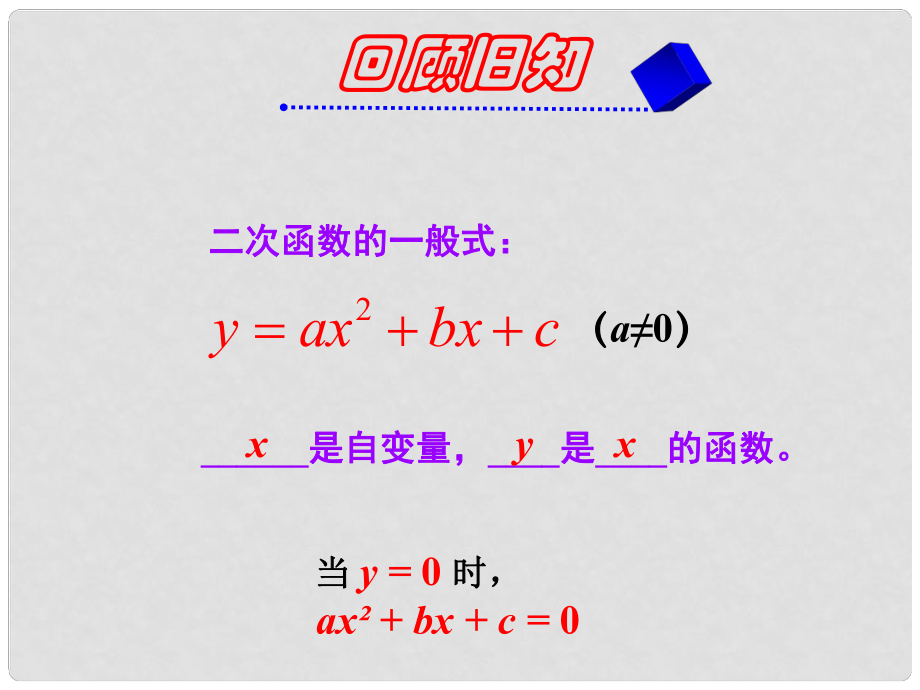 黑龍江省哈爾濱市第四十一中學(xué)九年級(jí)數(shù)學(xué)上冊(cè) 二次函數(shù)與一元二次方程的關(guān)系課件 新人教版_第1頁(yè)