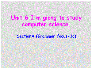 遼寧省東港市黑溝中學(xué)八年級(jí)英語(yǔ)上冊(cè) Unit 6 I'm giong to study computer science section A（geammar focus3c）課件 （新版）人教新目標(biāo)版