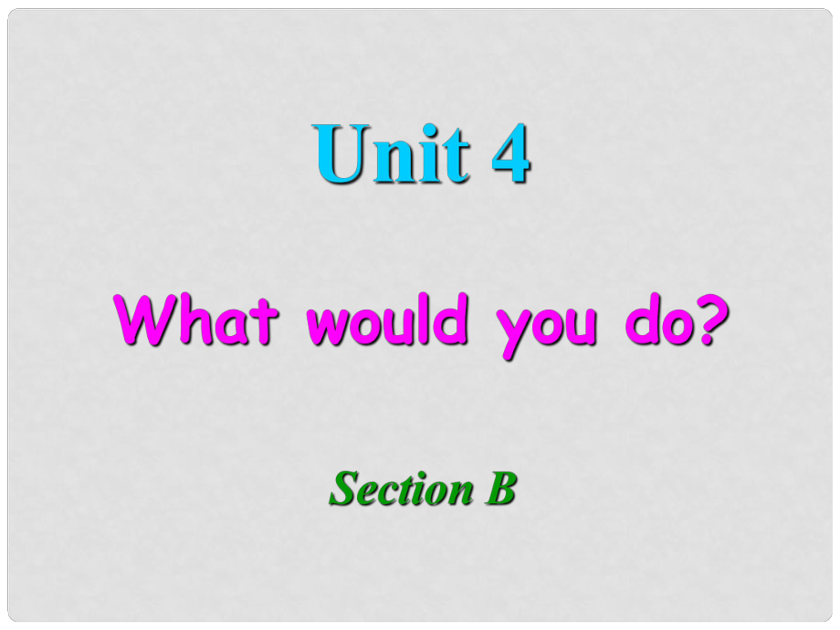 九年級 英語Unit 4 What would you do單元 Section B 課件人教版新目標(biāo)_第1頁