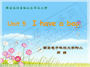 陜旅版小學(xué)英語三年級上冊Unit 5I have a bag課件