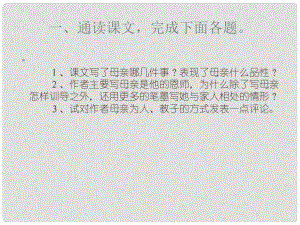 山東省東營市利津縣第一實驗學(xué)校八年級語文下冊 我的母親課件 新人教版