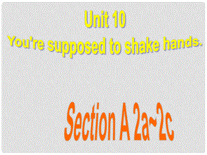 陜西省漢中市佛坪縣初級中學九年級英語全冊 Unit 10 You’re supposed to shake hands Section A（2a2c）課件 （新版）人教新目標版