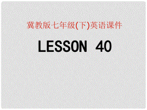 河南省濮陽(yáng)市南樂(lè)縣張果屯鄉(xiāng)中學(xué)七年級(jí)英語(yǔ)下冊(cè) Lesson 40課件 冀教版