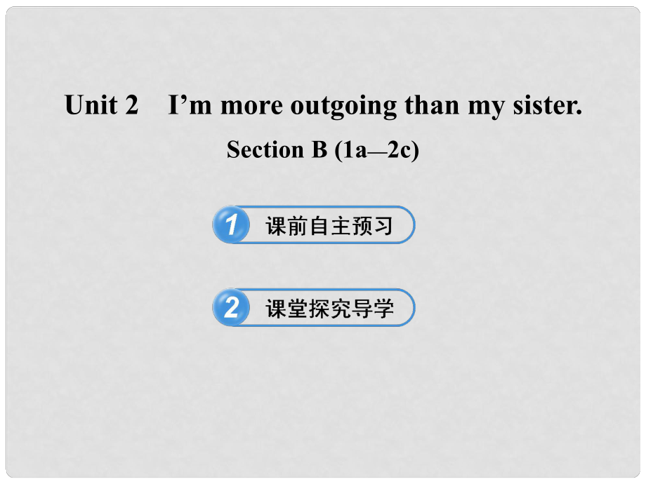 七年級(jí)英語(yǔ)下冊(cè) Unit 2 I’m more outgoing than my sister Section B(1a2c)課件 魯教版_第1頁(yè)