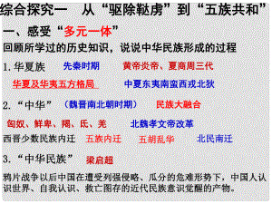 九年級歷史與社會上冊 第二單元 綜合探究一 從“驅(qū)除韃虜”到“五族共和”課件 人教版