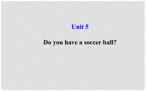 七年級英語上冊 Unit 5 Do you have a soccer ball？課件 （新版）人教新目標版