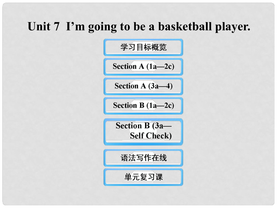 七年級英語下冊 Unit 7 I’m going to be a basketball player課件 魯教版_第1頁