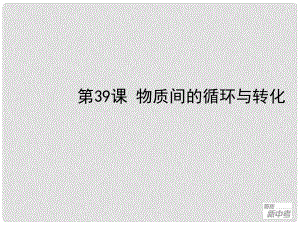 廣東省深圳市福田云頂學(xué)校中考化學(xué)復(fù)習(xí) 第39課 物質(zhì)間的循環(huán)與轉(zhuǎn)化課件