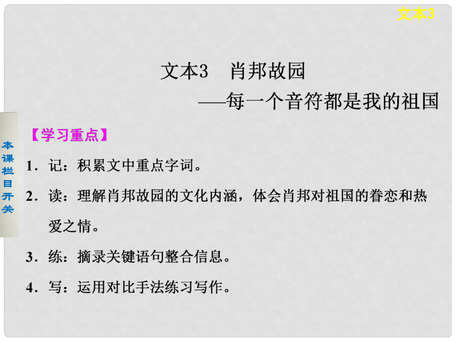 高中語文 專題一 肖邦故園課件 蘇教版必修3_第1頁