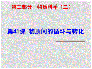 科學中考科學第一輪復習 第二部分 物質(zhì)科學（二）第41課 物質(zhì)間的循環(huán)與轉(zhuǎn)化課件