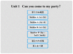 七年級(jí)英語下冊(cè) Unit 1 Can you come to my party課件 魯教版