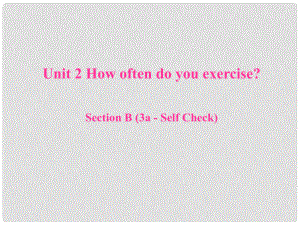 遼寧省東港市黑溝中學八年級英語上冊 Unit 2 How often do you exercise Section B（3aSelf Check）課件 （新版）人教新目標版