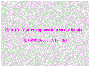 九年級英語全冊 Unit 10 You're supposed to shake hands 第1課時(Section A 1a－3c)課件 （新版）人教新目標(biāo)版