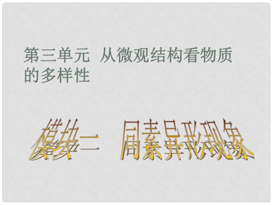 吉林省長(zhǎng)市第五中學(xué)高中化學(xué)《專題一 第三單元 從微觀結(jié)構(gòu)看物質(zhì)的多樣性（二）》課件 蘇教版必修2_第1頁(yè)