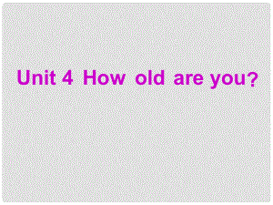 三年級英語上冊 Unit4 How old are you課件3 （新版）湘少版