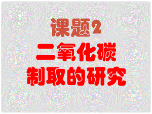 陜西省神木縣大保當(dāng)初級中學(xué)九年級化學(xué)上冊 二氧化碳制取的研究課件 新人教版