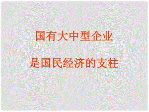 高中政治企業(yè)是市場的主體 國有大中型企業(yè)是國民經(jīng)濟的支柱 4課件舊人教版高一上