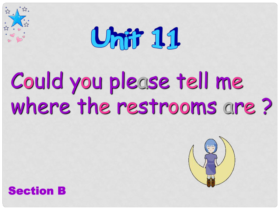 九年級英語 Unit 11 Could you please tell me where the restrooms are 單元 Section B 課件人教版新目標(biāo)_第1頁