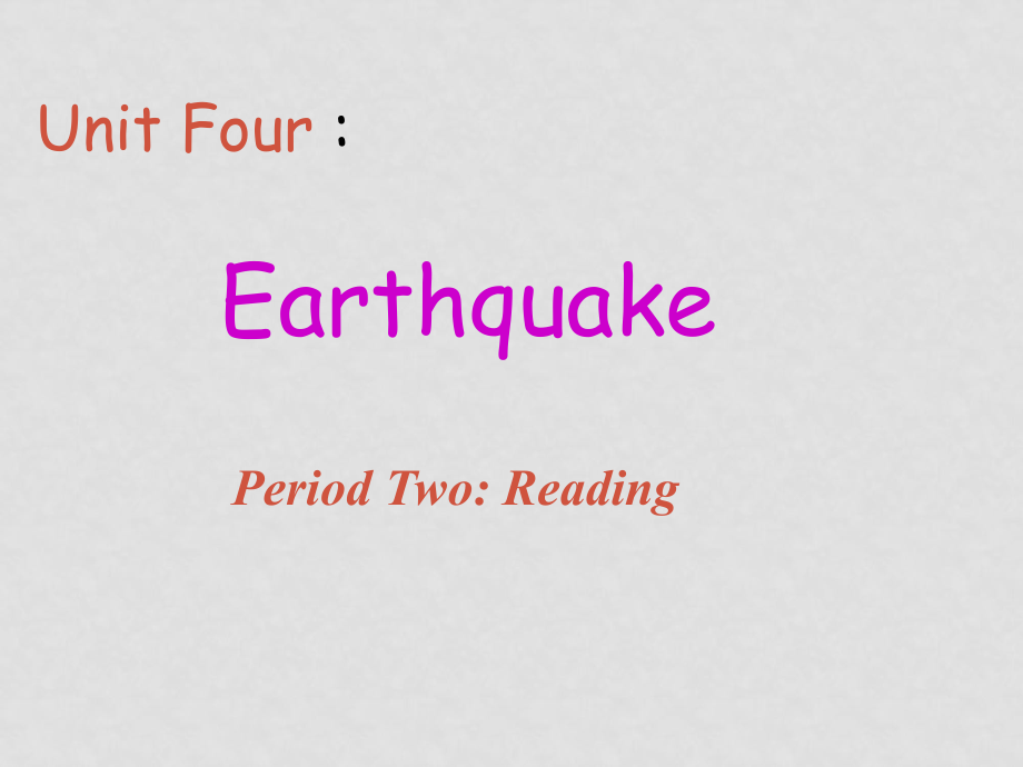 人教版英語必修1 Unit4 Earthquakesperiod2 Reading(ppt)_第1頁