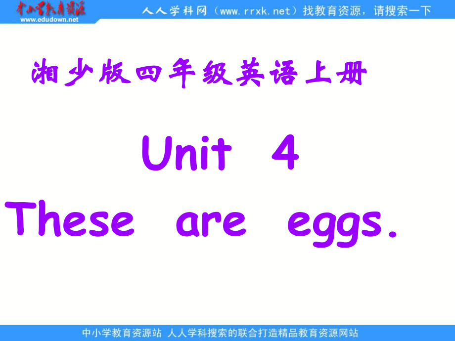 湘少版四上Unit 4 Those are eggsppt課件_第1頁