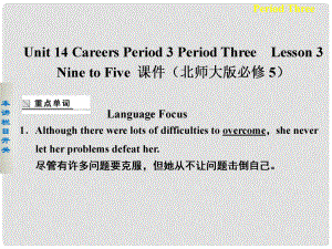 高中英語 Unit 14 Careers Period 3 Lesson 3 Nine to Five課件 北師大版必修5