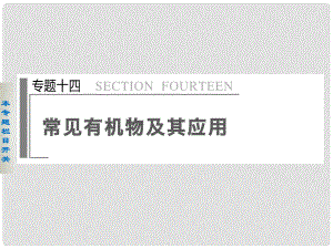 四川省金陽中學(xué)高三化學(xué)二輪專題突破 專題十四常見有機(jī)物及其應(yīng)用課件