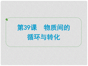 浙江省中考科學專題復習 第39課 物質(zhì)間的循環(huán)與轉化課件