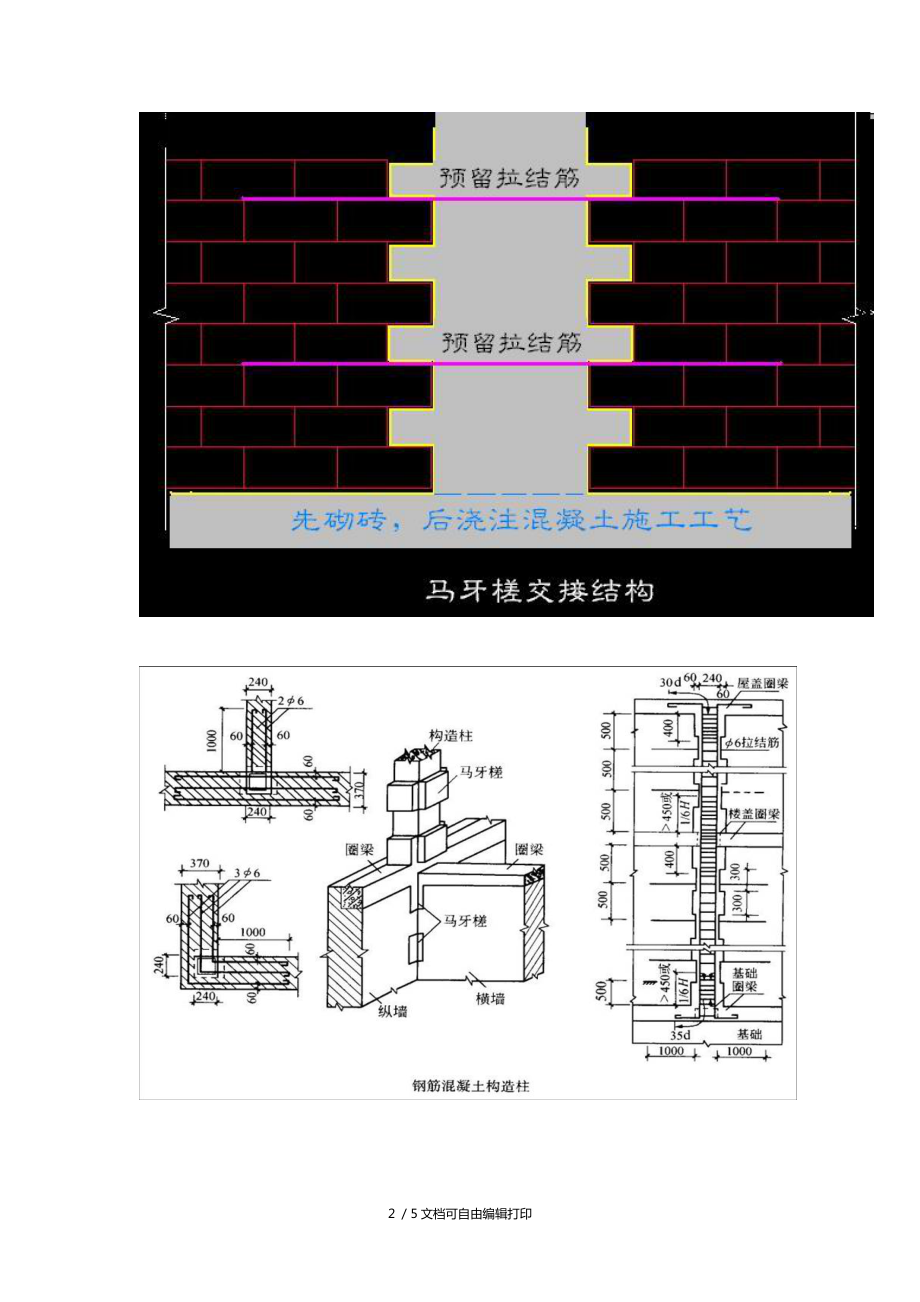 构造柱马牙槎尺寸图片