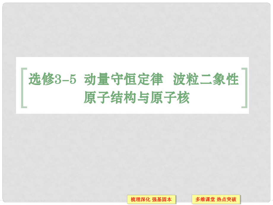 高考物理一輪復習 動量守恒定律 波粒二象性 原子結構與原子核 第1講 動量定理 動量守恒定律及其應用課件_第1頁