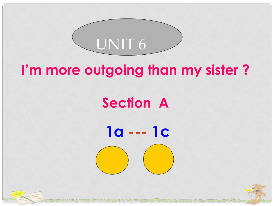 八年級(jí)英語nit6 I am more outgoing than my sister Section A 1課件新人教版_第1頁(yè)