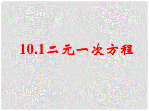 江蘇省鹽城市鞍湖實(shí)驗(yàn)學(xué)校七年級數(shù)學(xué)下冊 10.1 二元一次方程課件 （新版）蘇科版