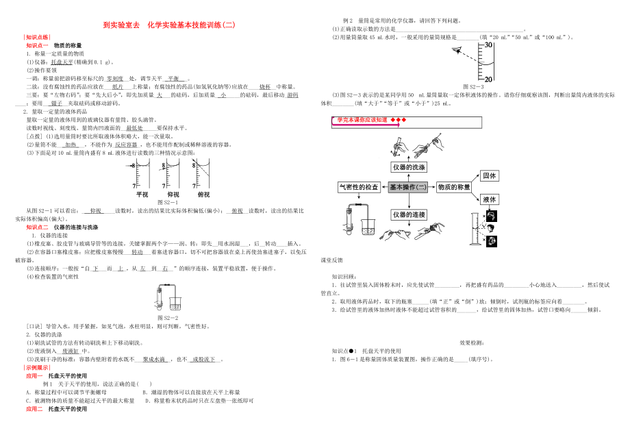 九年級(jí)化學(xué)上冊(cè) 第2單元 探索水世界 到實(shí)驗(yàn)室去 化學(xué)實(shí)驗(yàn)基本技能訓(xùn)練二習(xí)題1 新版魯教版_第1頁(yè)