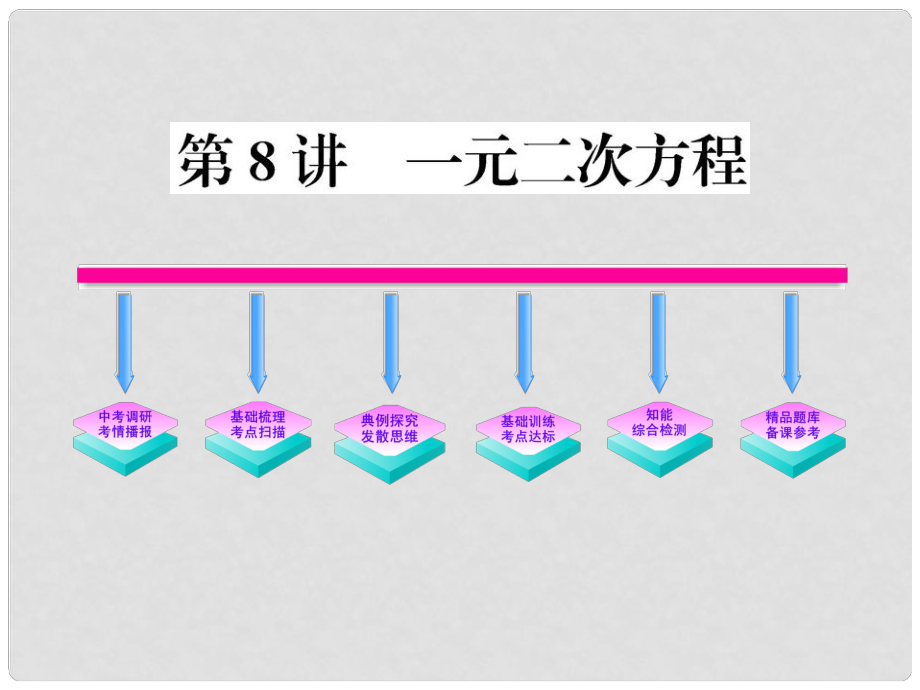 河南省鹤壁市第四中学中考数学一轮复习 第8讲 一元二次方程课件_第1页