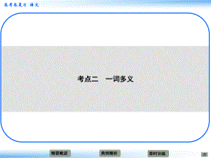 高考語(yǔ)文新一輪總復(fù)習(xí) 考點(diǎn)突破 第二章第一節(jié) 理解常見(jiàn)文言實(shí)詞在文中的含義 考點(diǎn)二 一詞多義課件