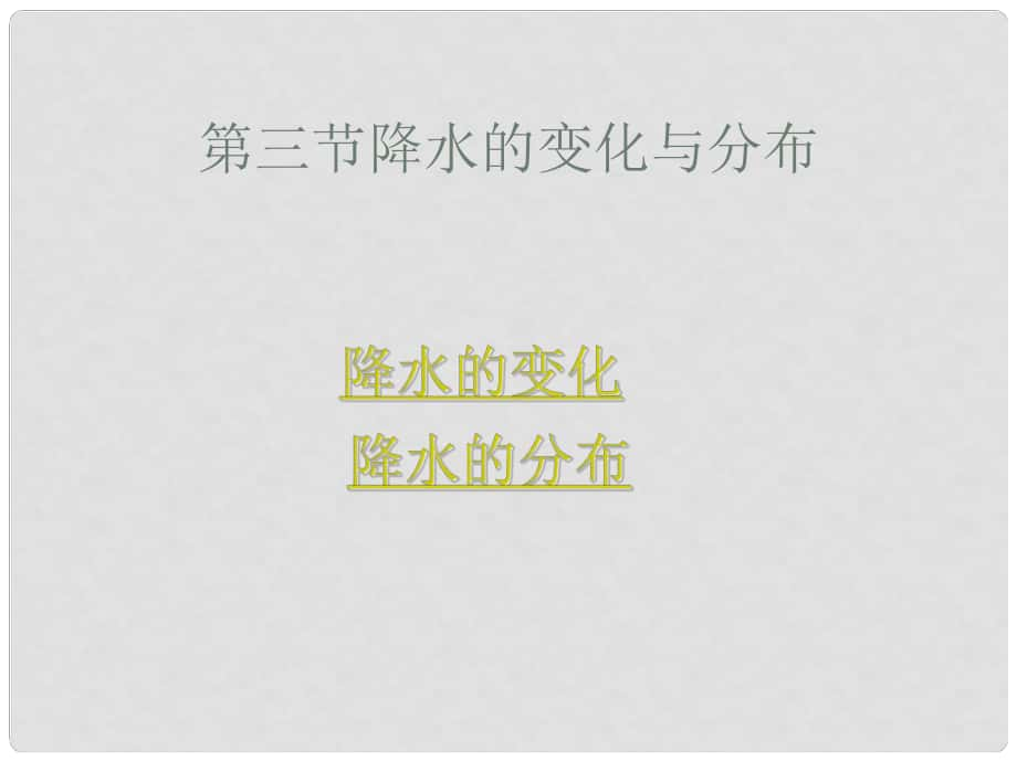 遼寧省鞍山市教師進(jìn)修學(xué)院七年級(jí)地理上冊(cè) 第三章《第三節(jié) 降水的變化與分布》課件 新人教版_第1頁(yè)