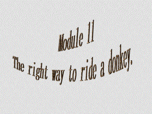 七年級英語Module11 The Right Way to Ride a Donkey 2課件外研版[初中起點(diǎn)]