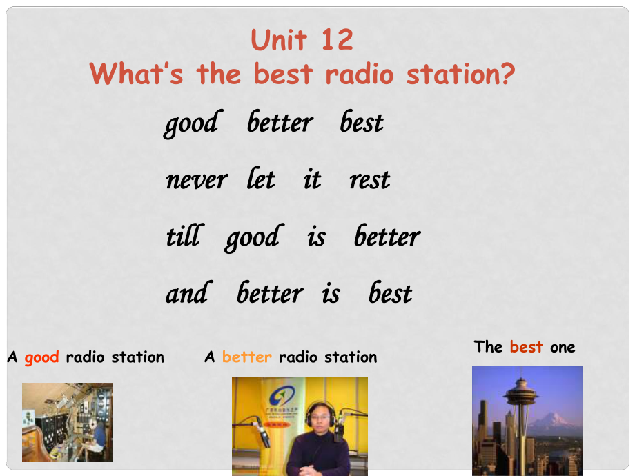 八年级英语下册 Unit 12 What’s the best radio station课件 人教新目标版_第1页