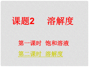 安徽省合肥市龍崗中學(xué)九年級(jí)化學(xué)下冊(cè) 第九單元 課題二《溶解度》課件（1） 新人教版