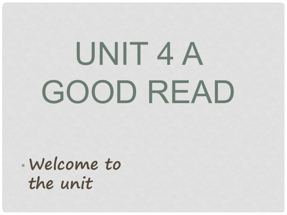 八年級英語下冊 8B Unit4 A good read Welcome課件 （新版）牛津版_第1頁