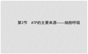 高考生物二輪收尾細(xì)致復(fù)習(xí) 第5章 第3節(jié) ATP的主要來源 細(xì)胞呼吸課件 新人教版必修1